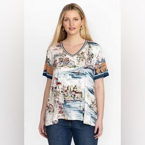 Johnny Was THE JANIE FAVORITE SHORT SLEEVE‎ V‑NECK SWING TEE